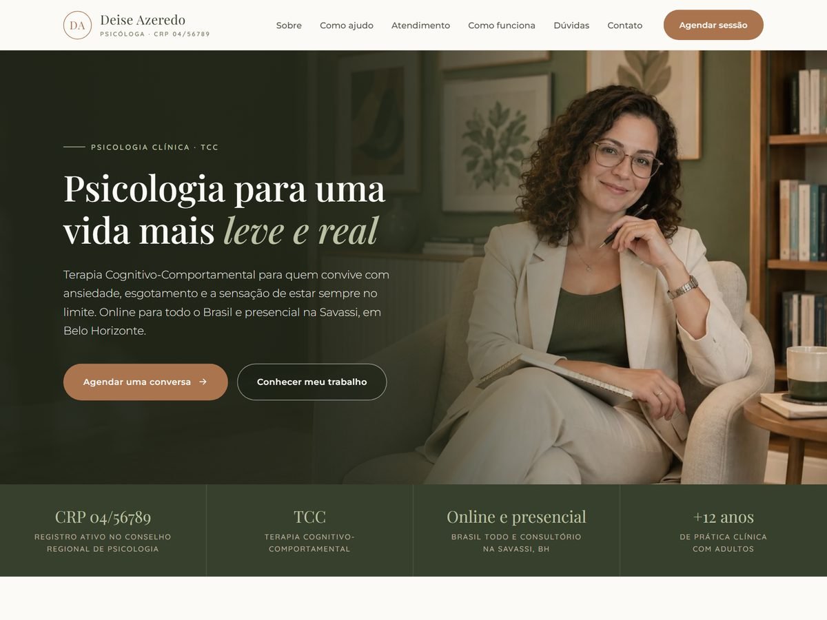 Site da psicóloga Deise Azeredo