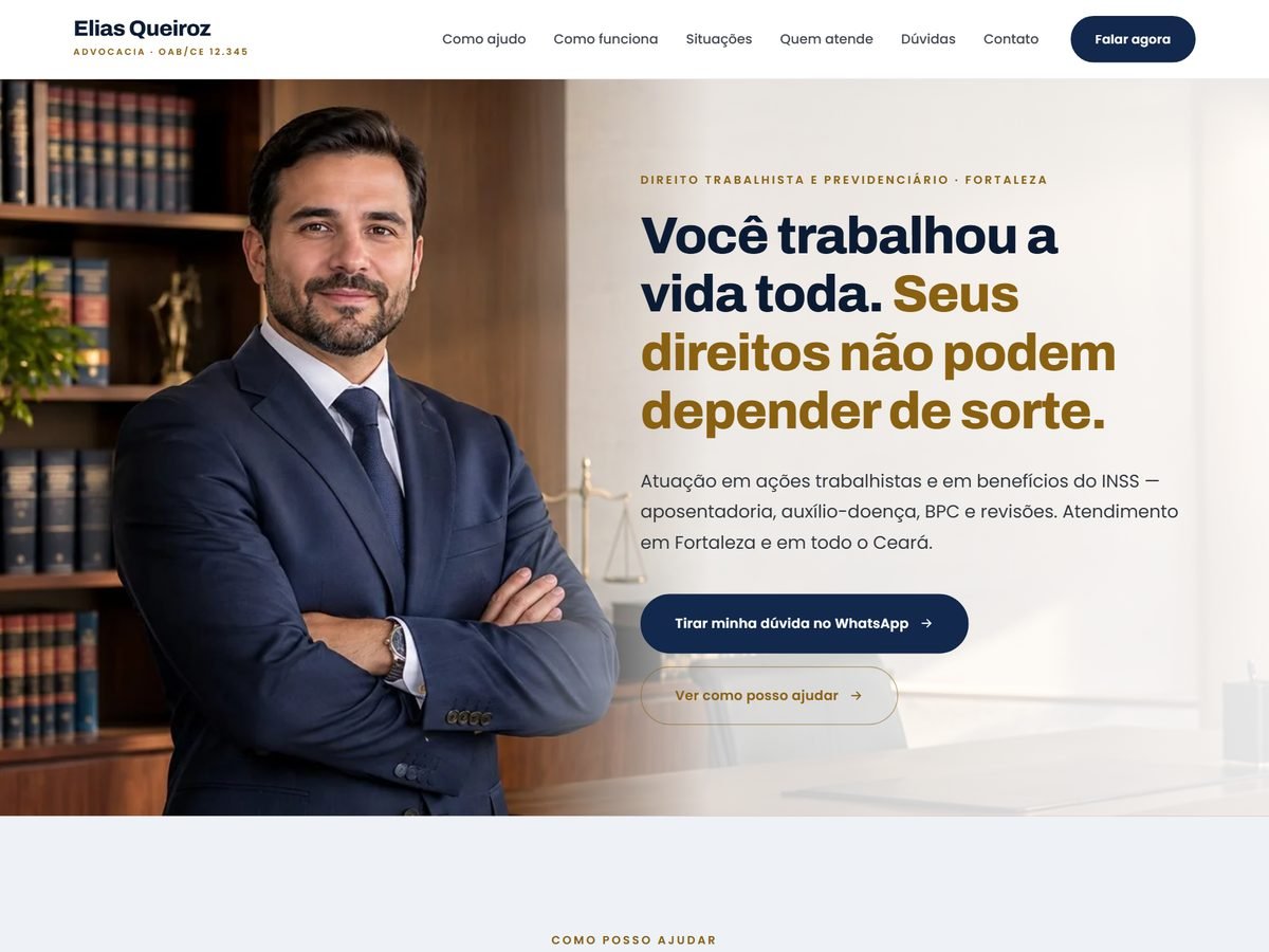 Site de Elias Queiroz Advocacia