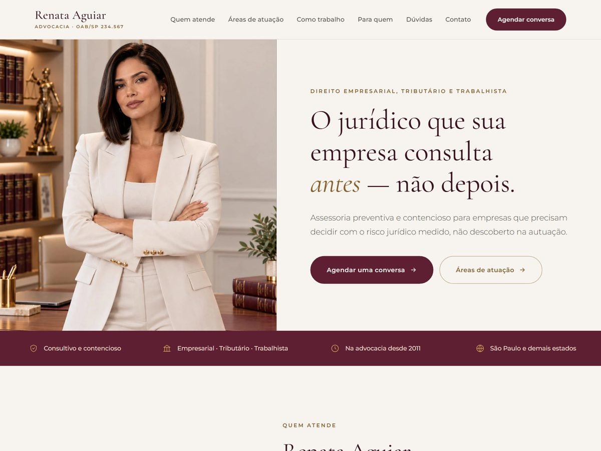 Site de Renata Aguiar Advocacia