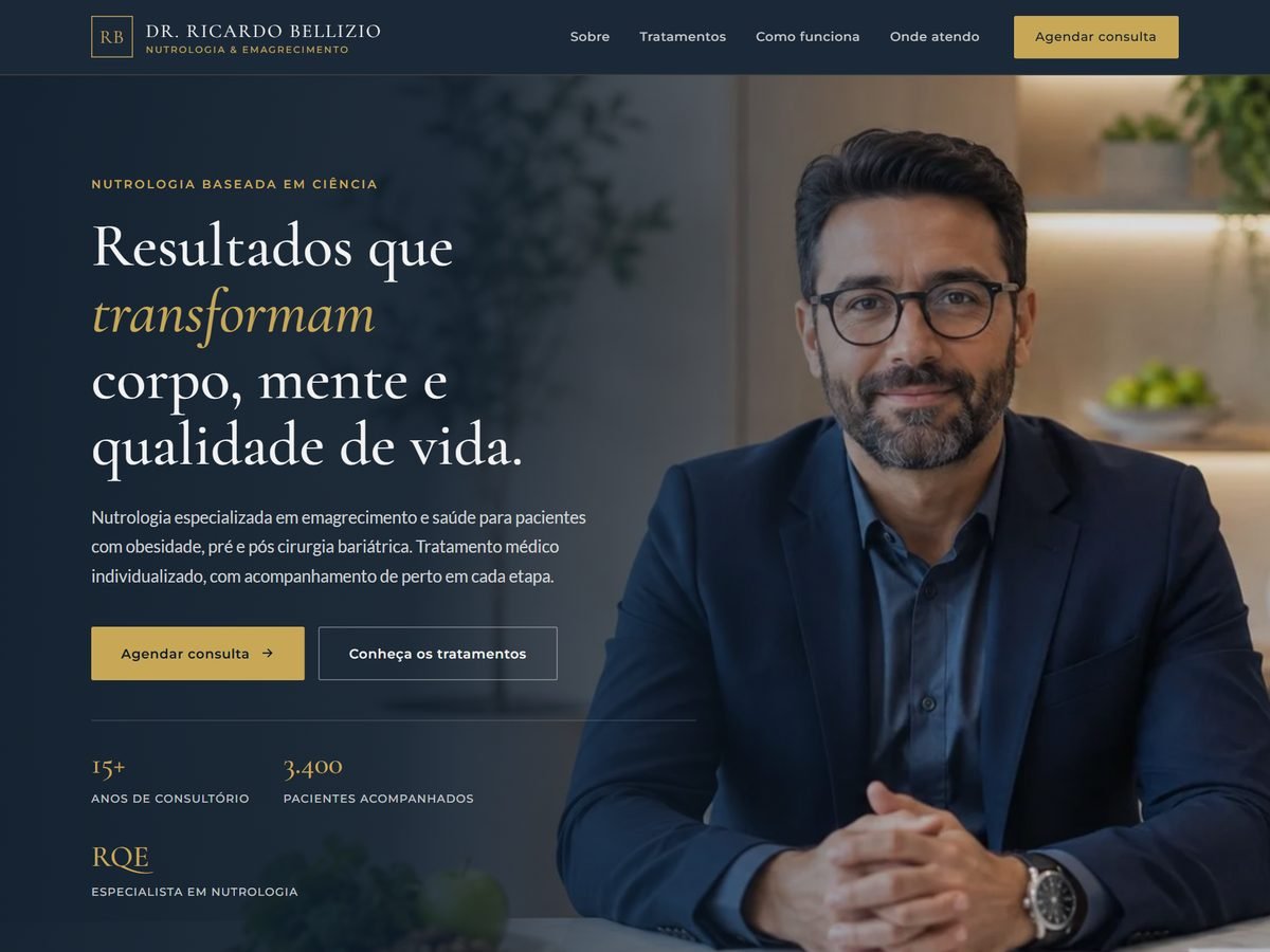 Site do médico nutrólogo Dr. Ricardo Bellizio